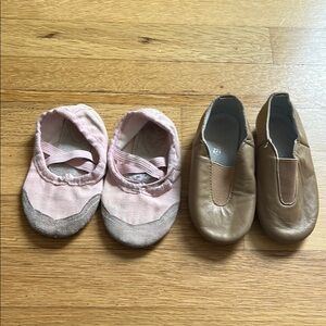 Pink Ballet and Tan Jazz Shoes Set